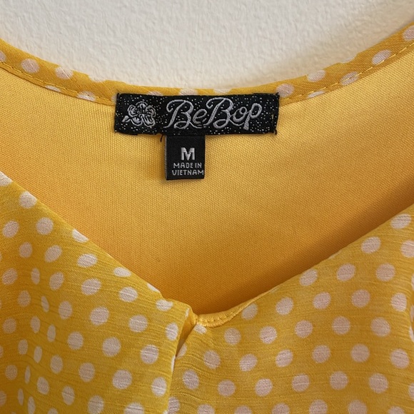 BeBop Polka Dot Yellow Summer Dress - Picture 5 of 7